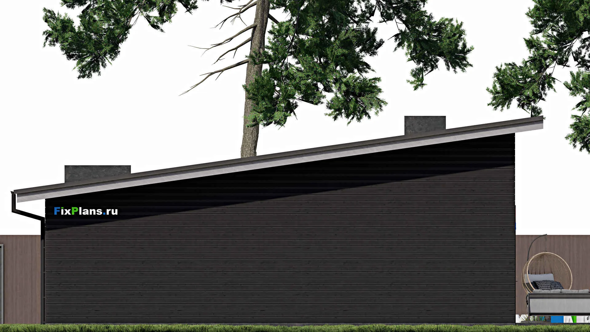 F-0224 - Проект одноэтажного дома 12 на 17, площадью 210 м² с террасой и 3 спальнями