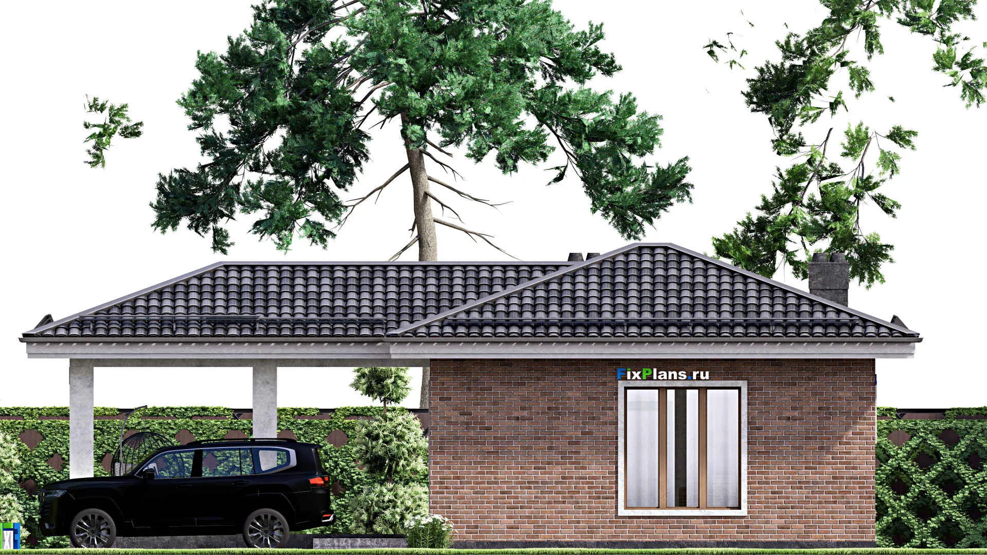 F-15380 - Проект бани 10 на 14, площадью 80 м² с комнатой отдыха, терассой и санузлом