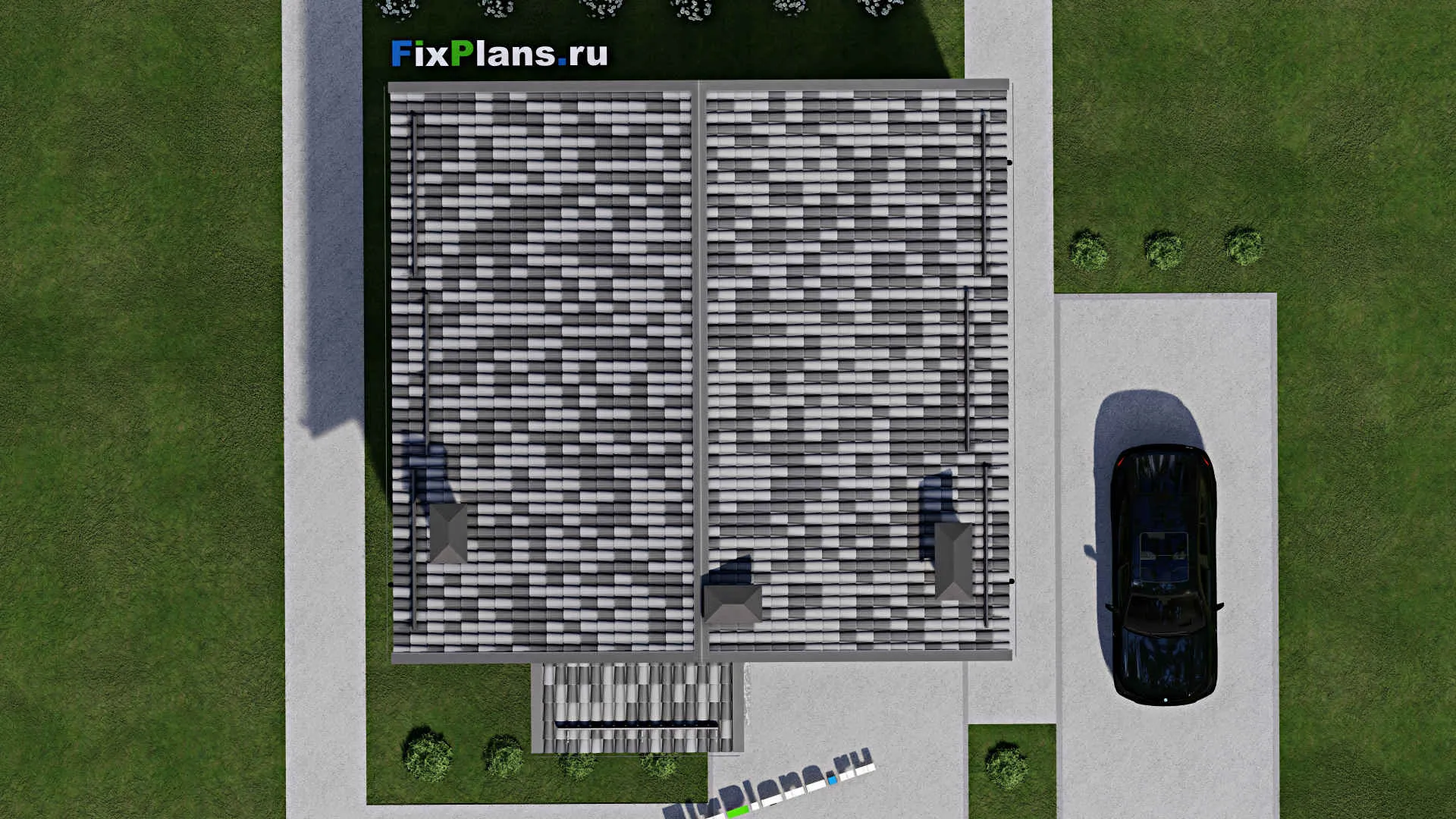 F-6182 - Проект дома с мансардой 10 на 10, площадью 140 м² с 4 спальнями