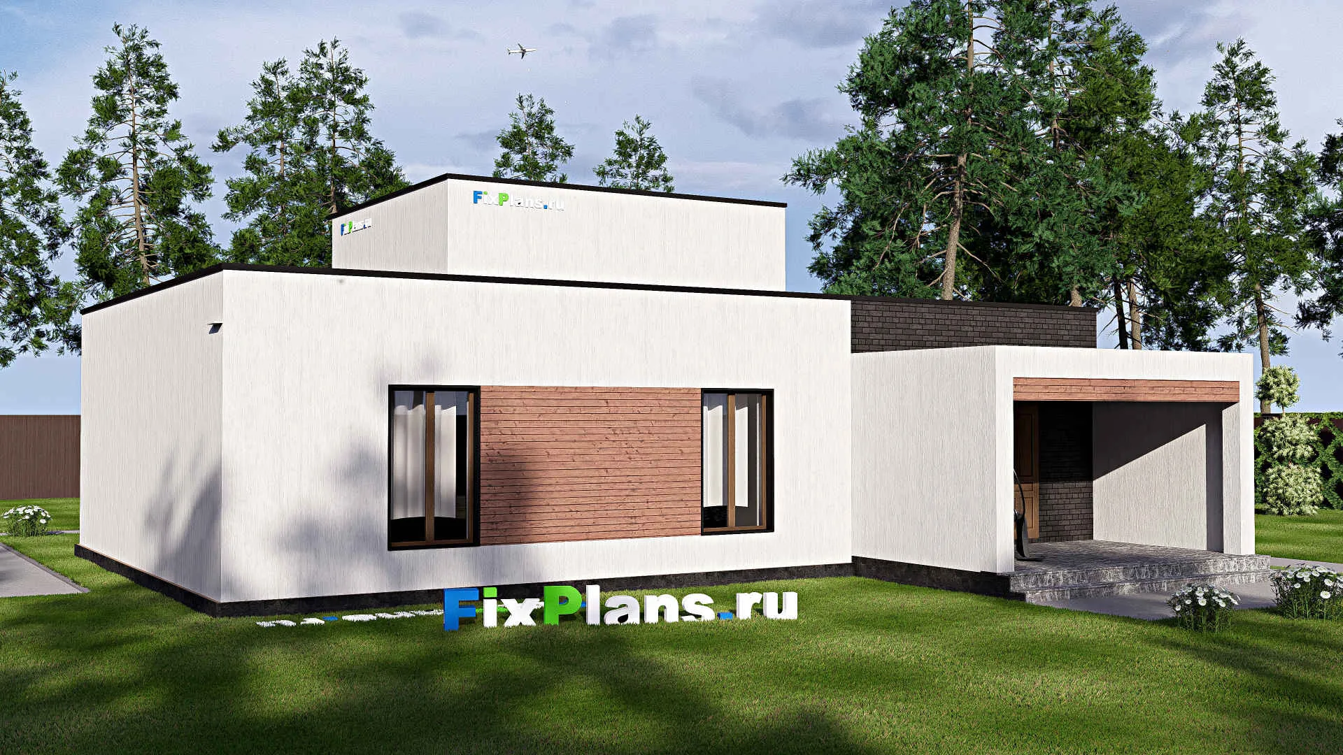 F-17369 - Проект двухэтажного дома 13 на 15, площадью 140 м² с террасой и 3 спальнями