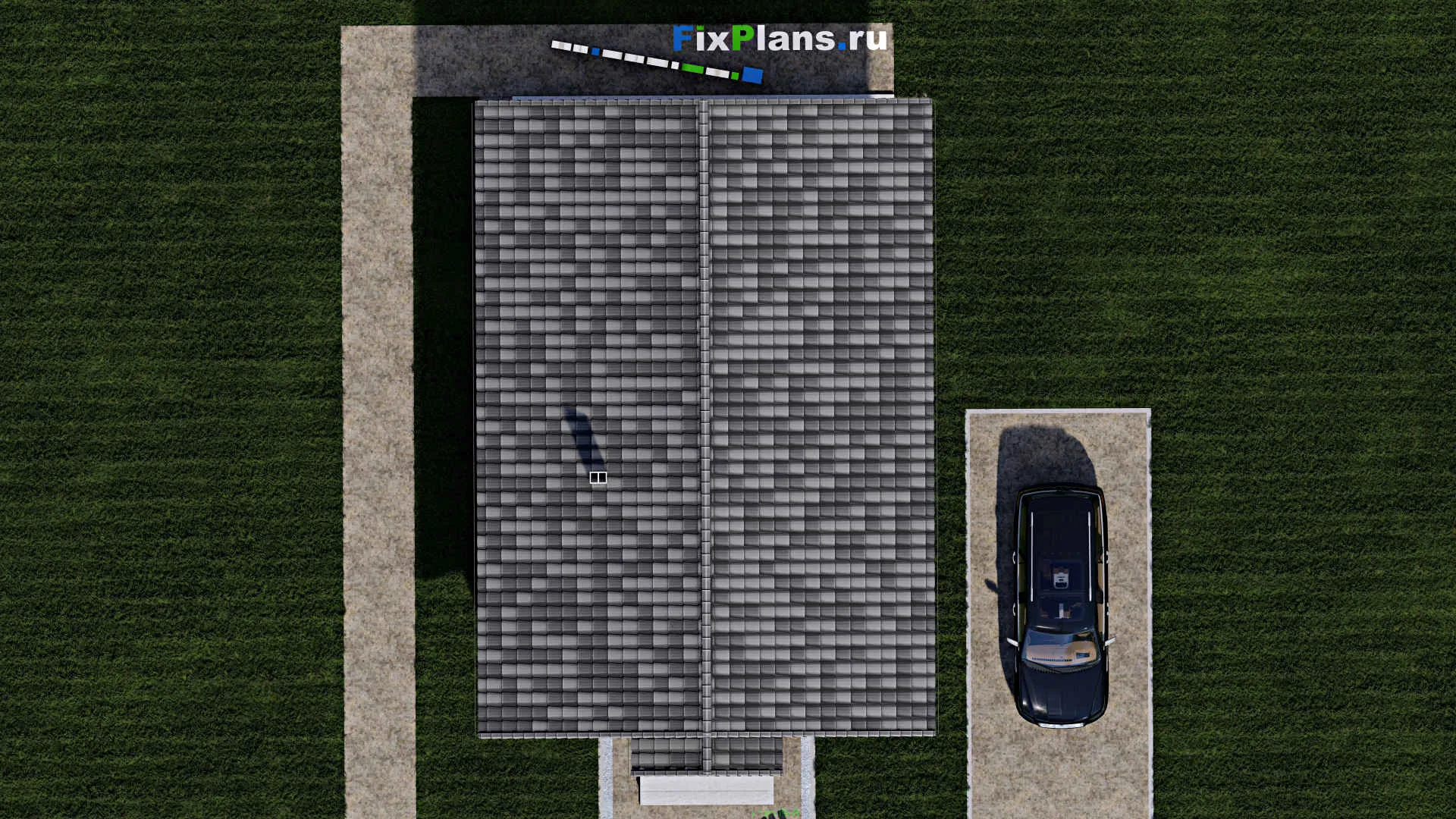 F-1016 - Проект одноэтажного дома 9 на 10, площадью 90 м² с террасой и 1 спальнями