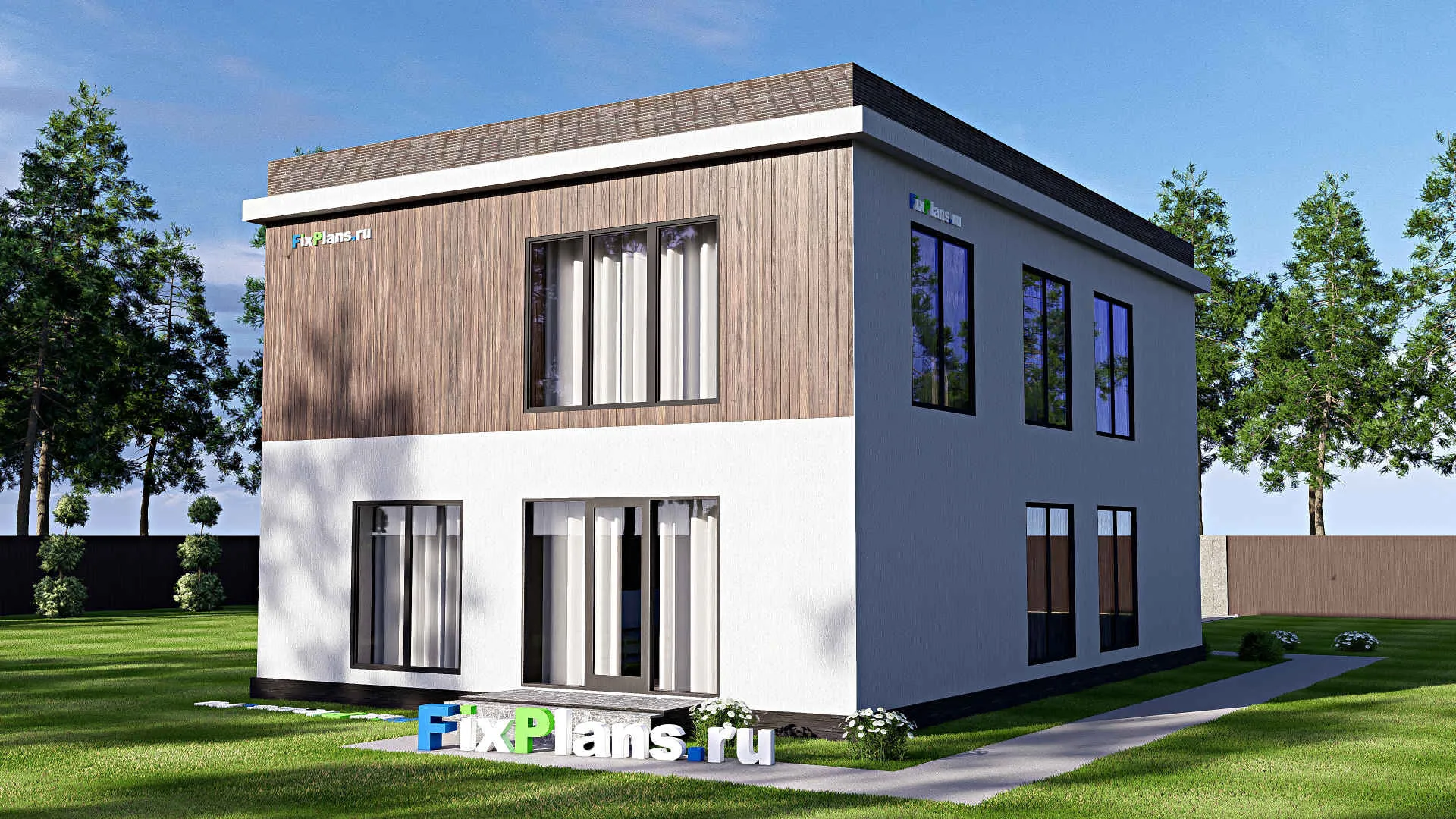 F-18701 - Проект двухэтажного дома 12 на 17, площадью 240 м² с террасой, балконом и 3 спальнями