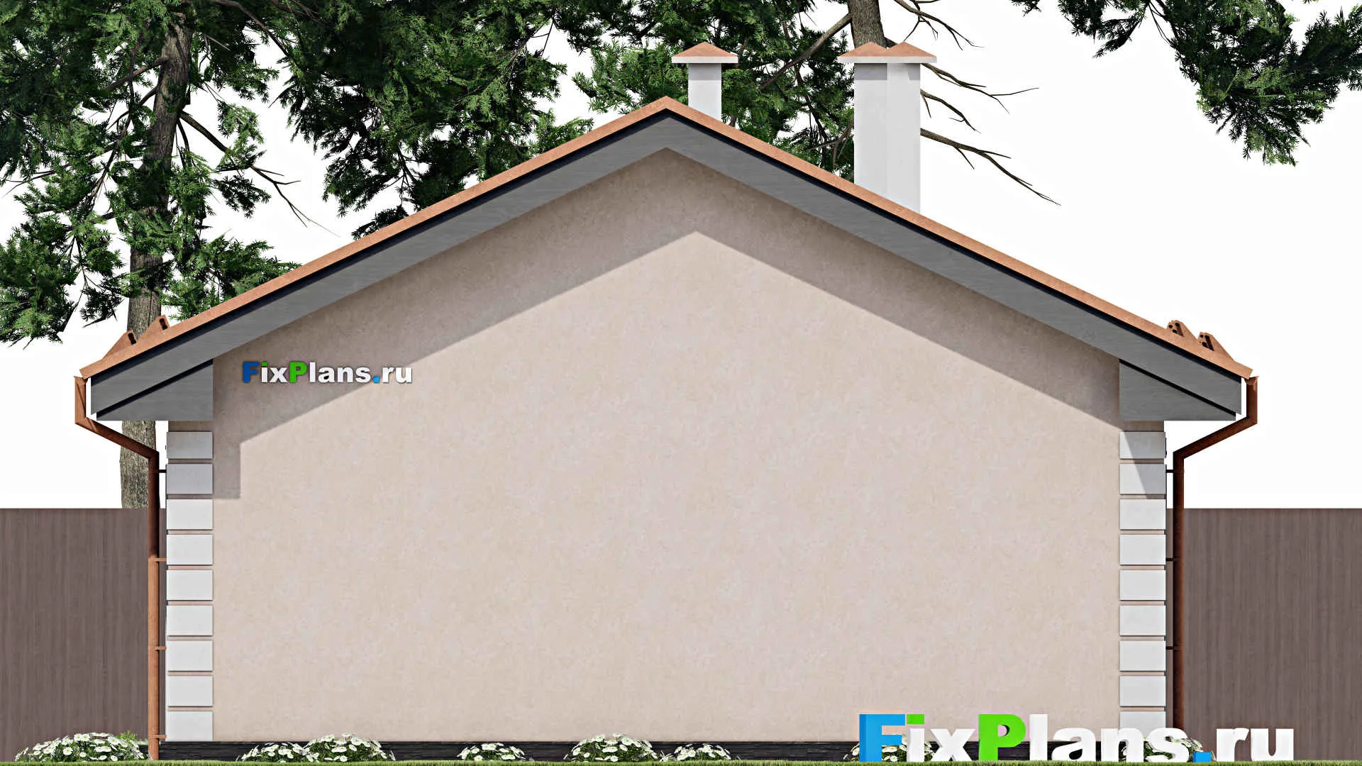 F-9818 - Проект одноэтажного дома 10 на 15, площадью 100 м² с 2 спальнями