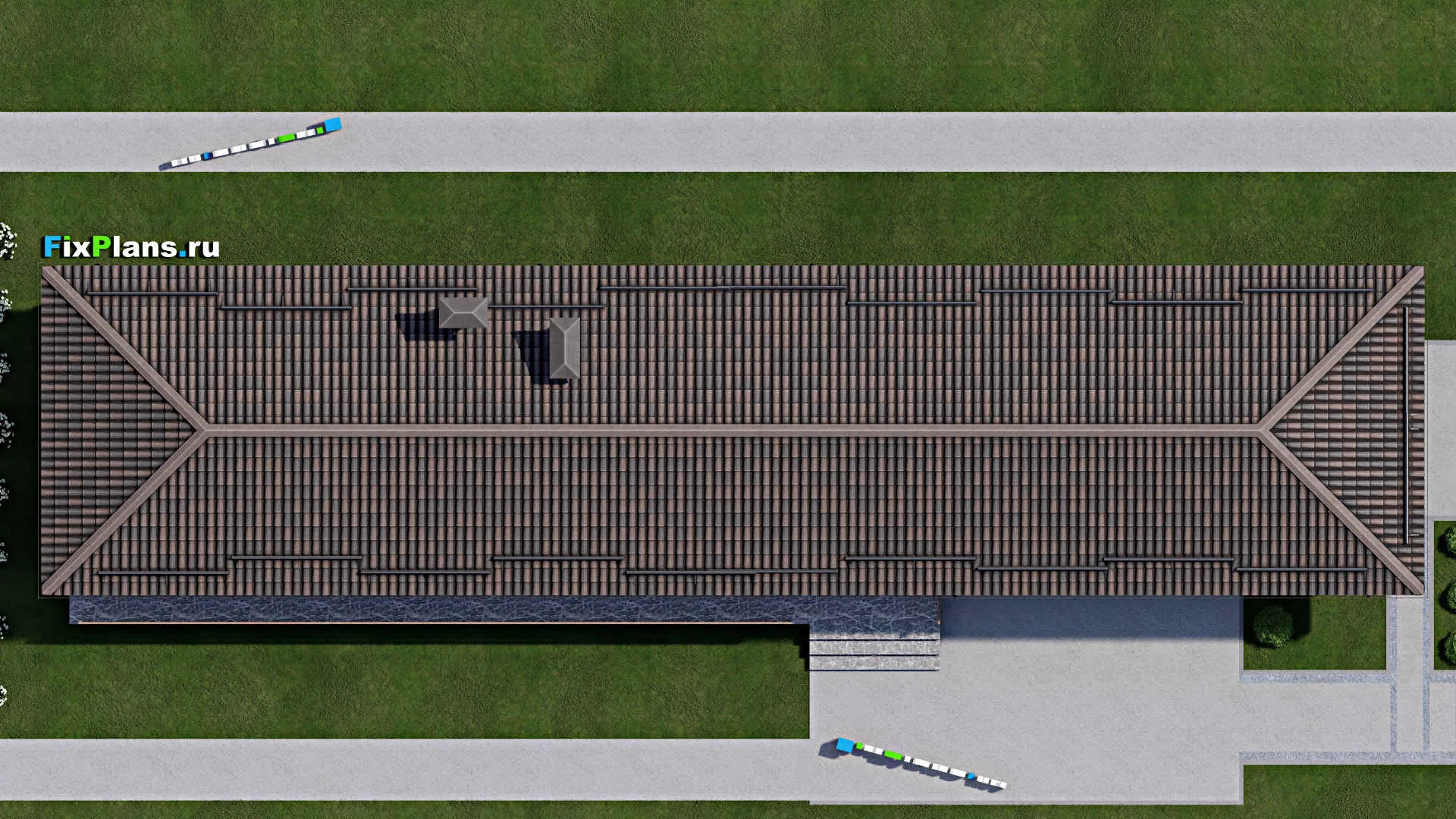 F-6371 - Проект бани 8 на 31, площадью 170 м² с терассой, бассейном, беседкой и санузлом