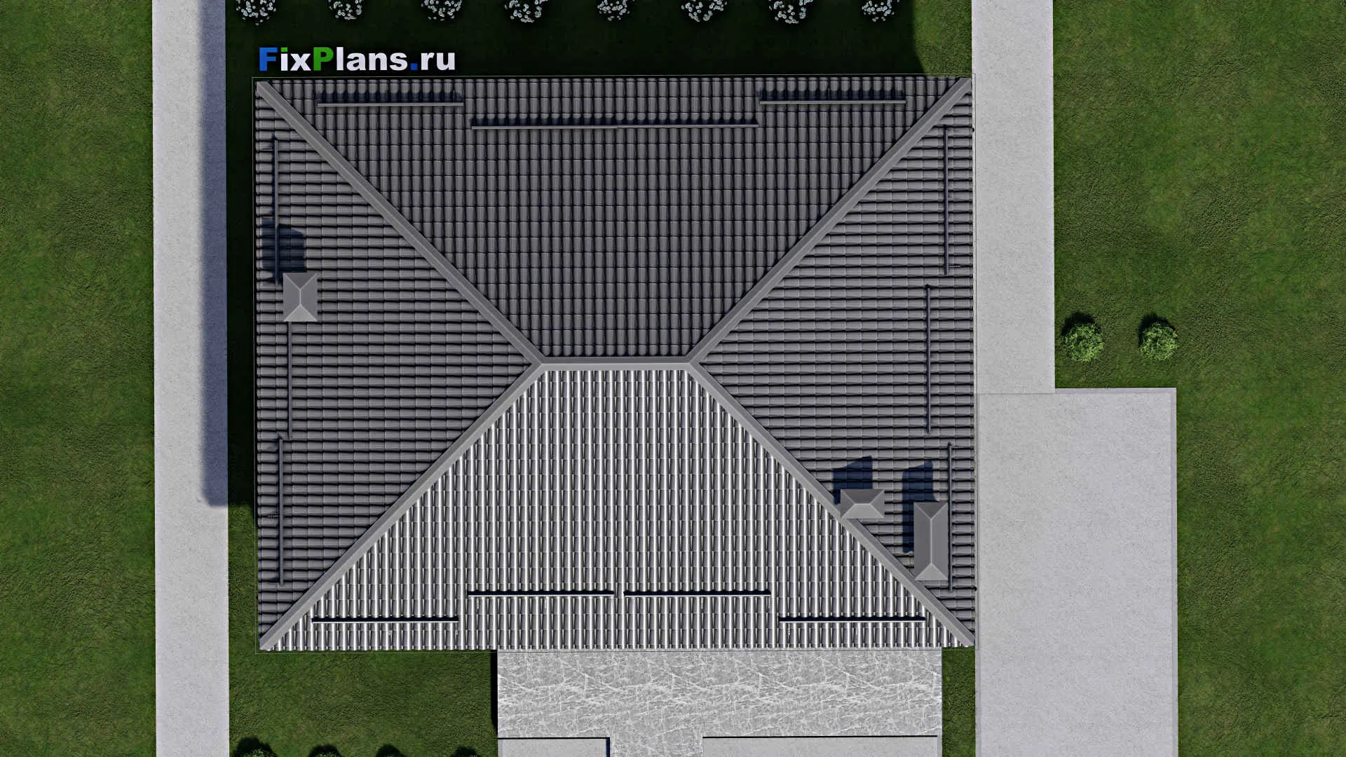 F-4337 - Проект одноэтажного дома 11 на 14, площадью 140 м² с террасой и 2 спальнями