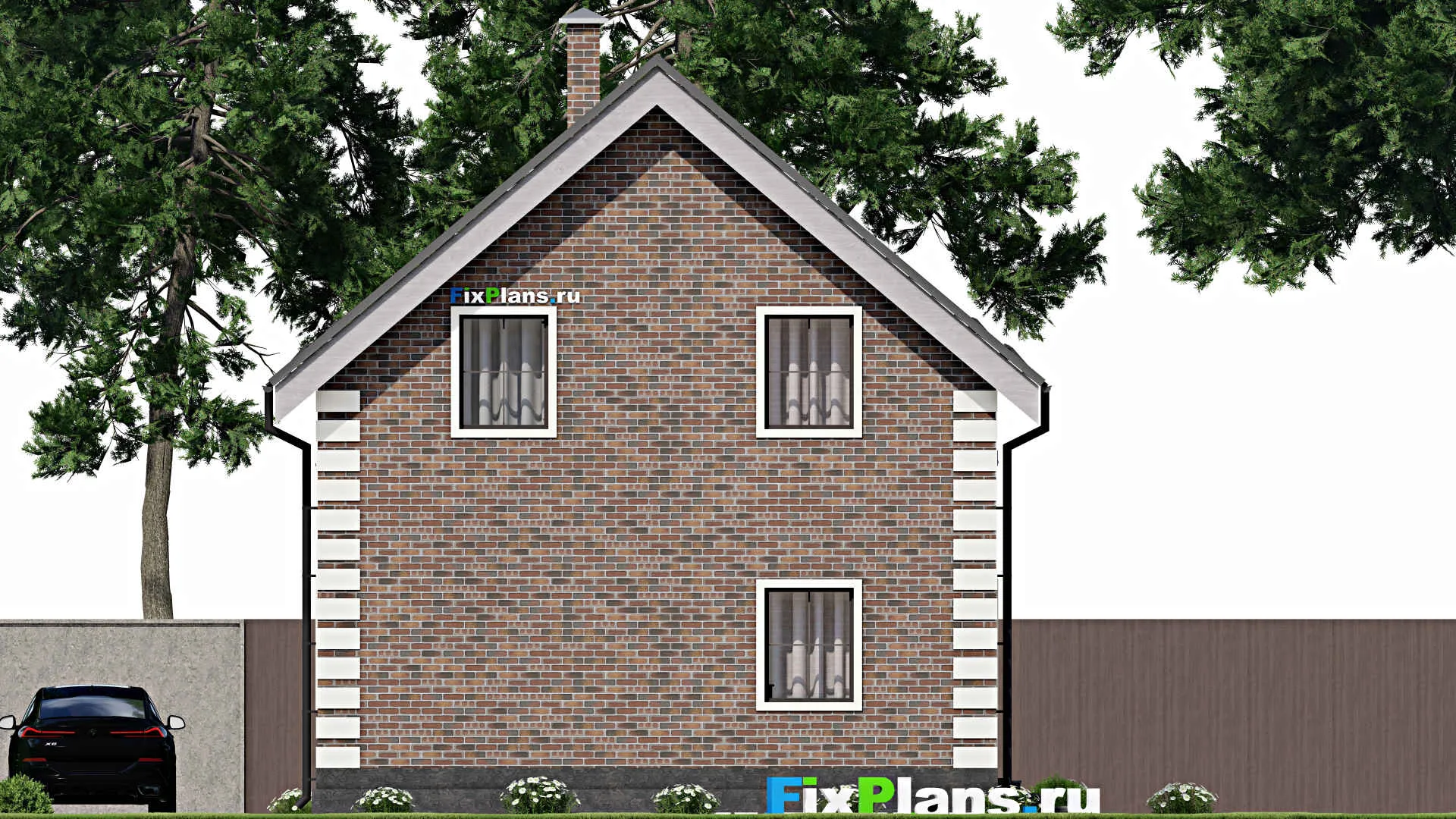 F-5543 - Проект дома с мансардой 8 на 8, площадью 100 м² с 3 спальнями