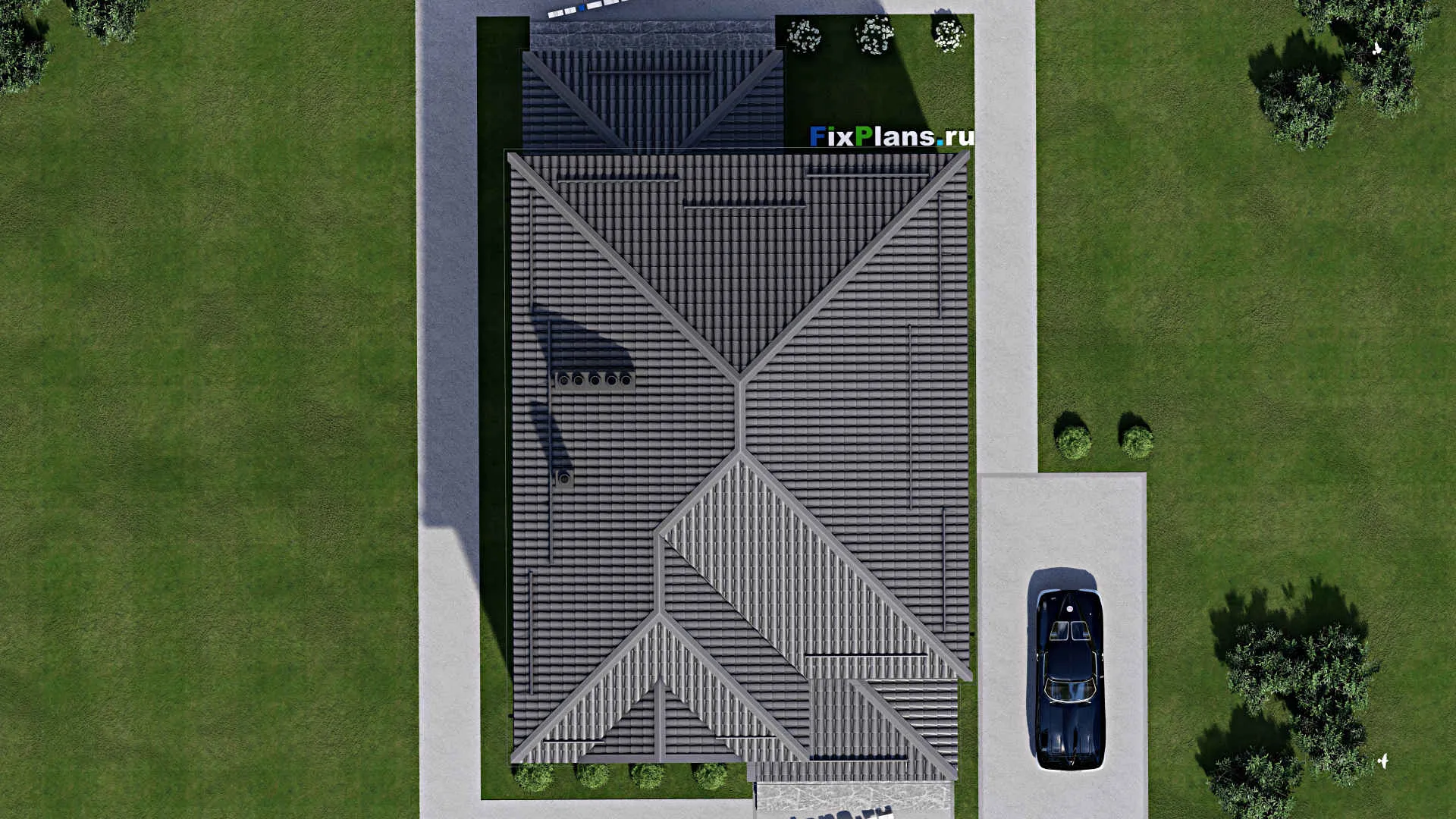 F-2618 - Проект двухэтажного дома 11 на 14, площадью 220 м² с террасой и 4 спальнями