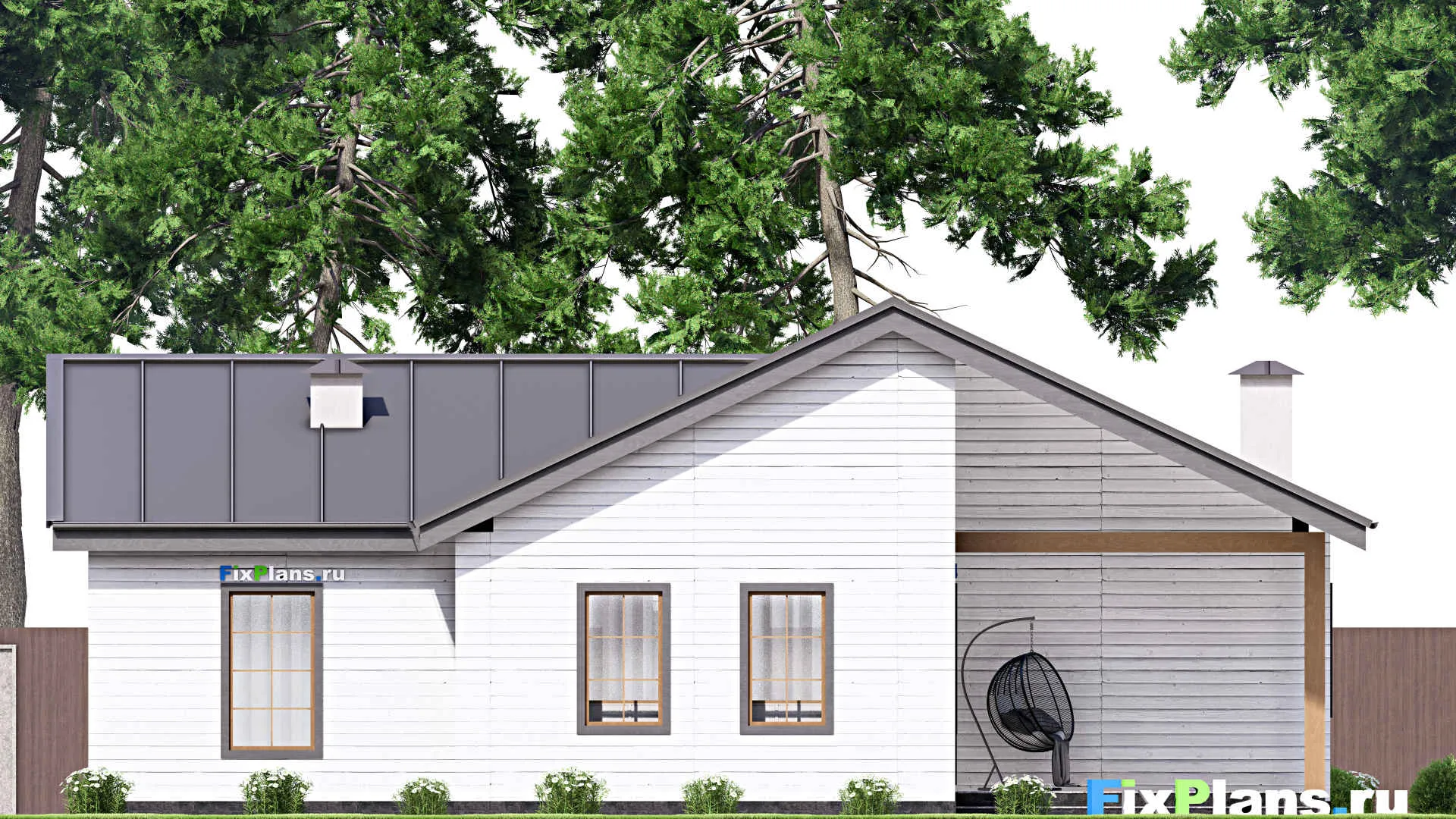 F-16334 - Проект одноэтажного дома 15 на 16, площадью 140 м² с 2 спальнями