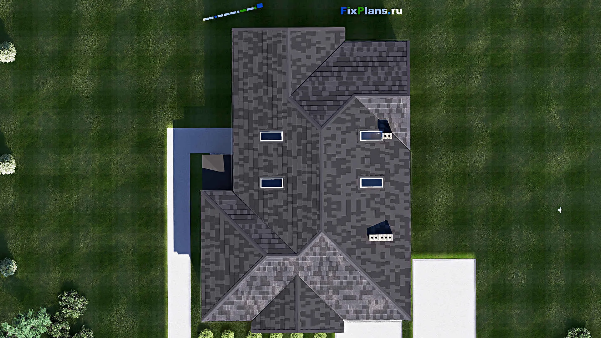 F-18620 - Проект одноэтажного дома 13 на 19, площадью 240 м² с 5 спальнями