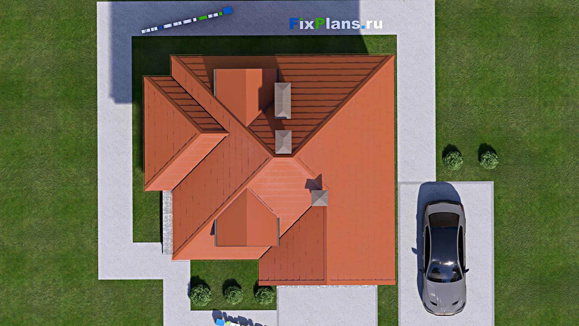 F-15362 - Проект дома с мансардой 9 на 10, площадью 90 м² с 1 спальнями