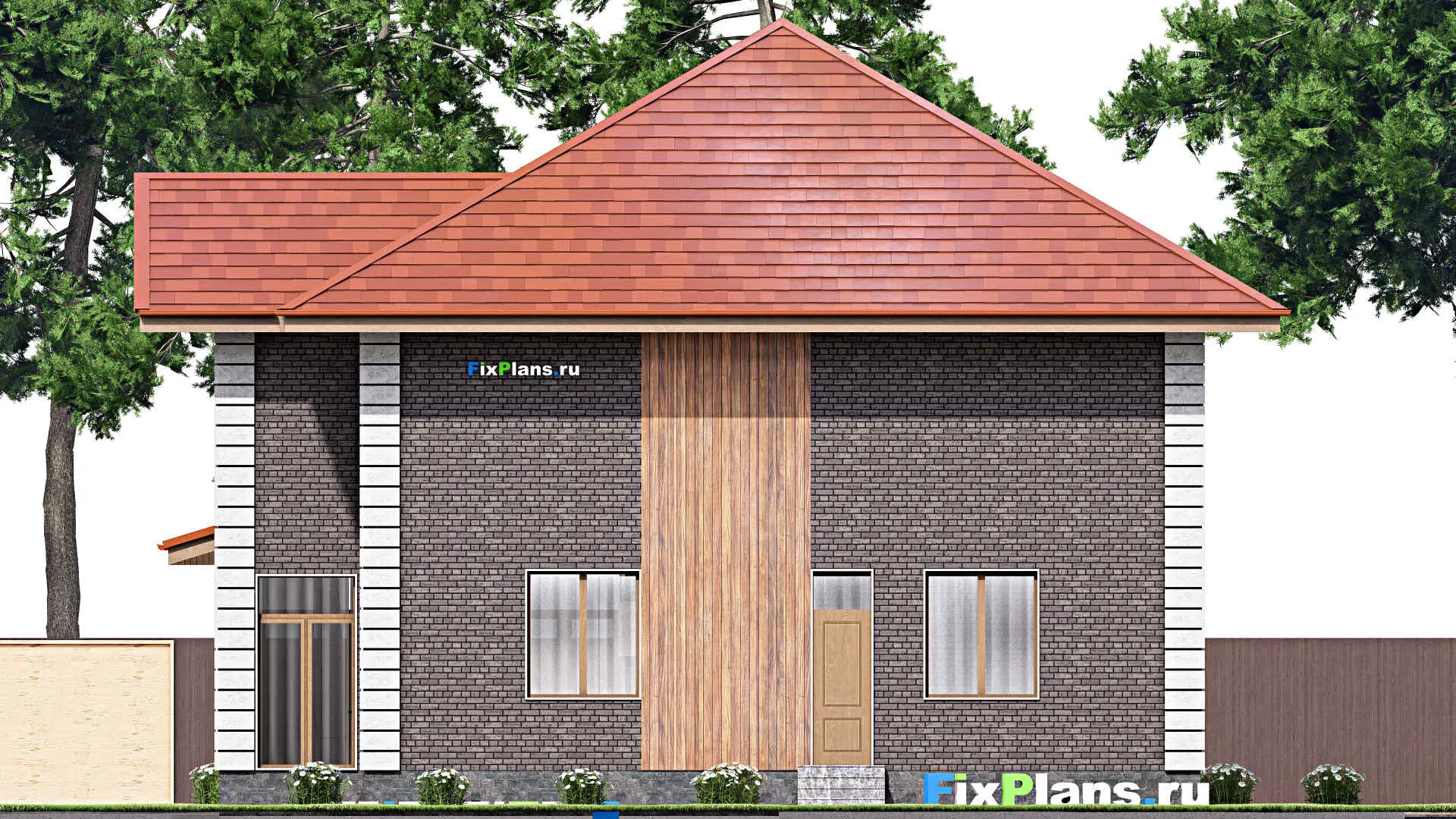 F-0341 - Проект двухэтажного дома 14 на 15, площадью 250 м² с террасой, балконом и 4 спальнями