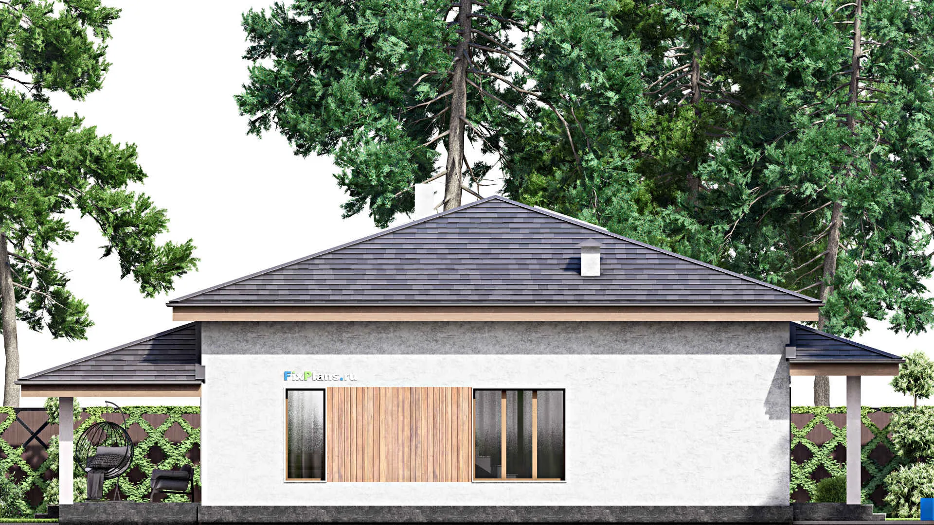 F-14237 - Проект дома с мансардой 16 на 17, площадью 280 м² с террасой и 3 спальнями