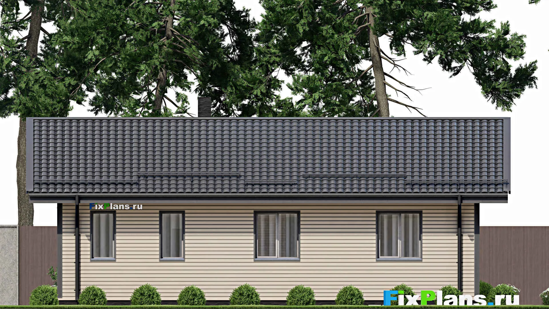 F-1547 - Проект одноэтажного дома 10 на 13, площадью 90 м² с 3 спальнями