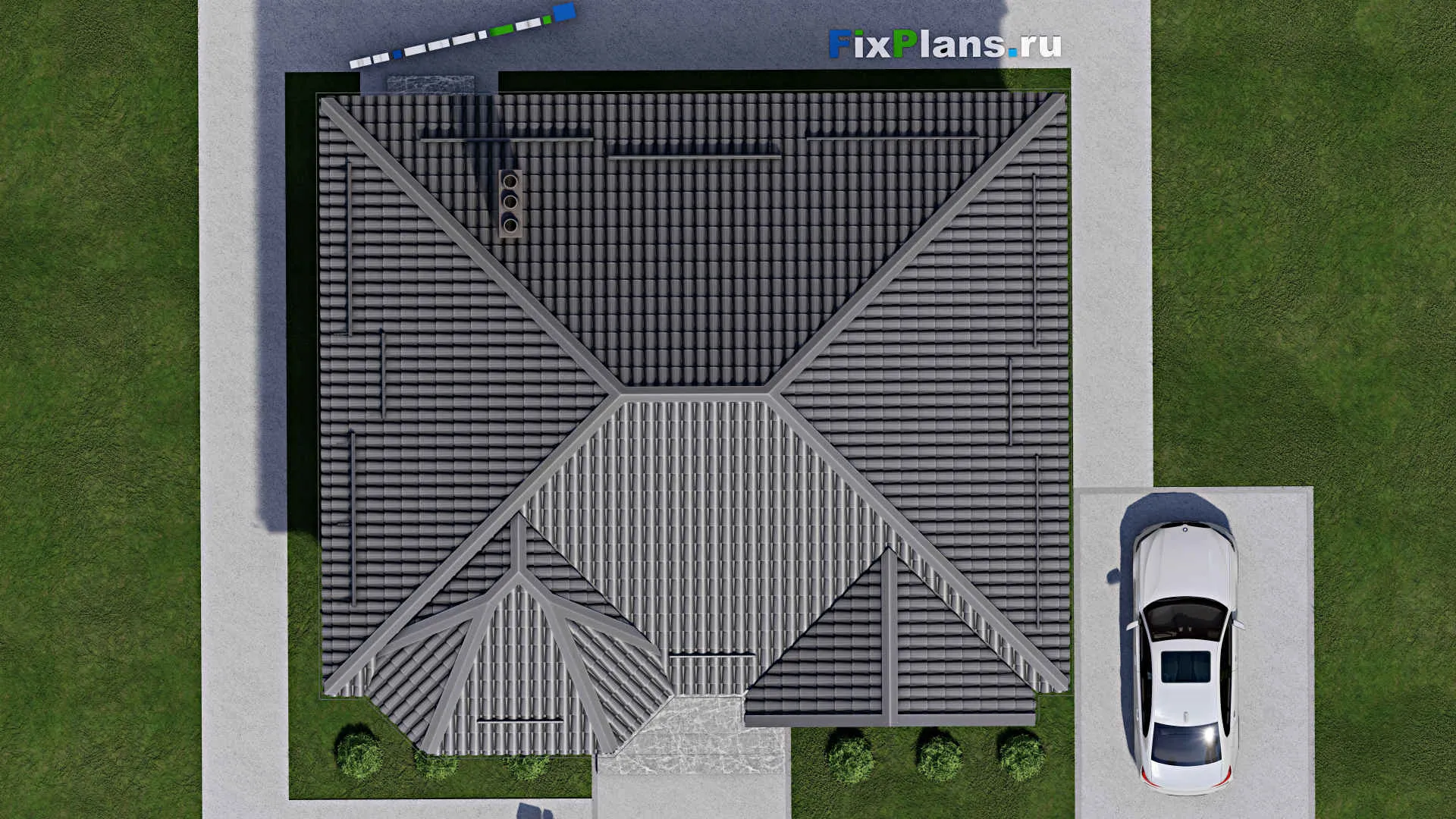 F-3104 - Проект одноэтажного дома 10 на 12, площадью 90 м² с 3 спальнями