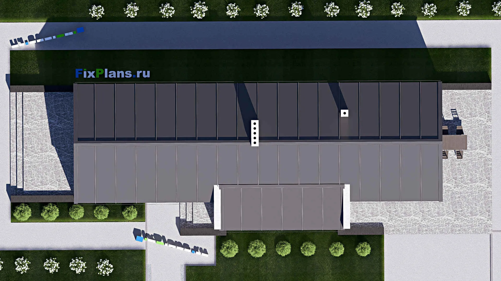 F-15731 - Проект одноэтажного дома 8 на 25, площадью 160 м² с 3 спальнями