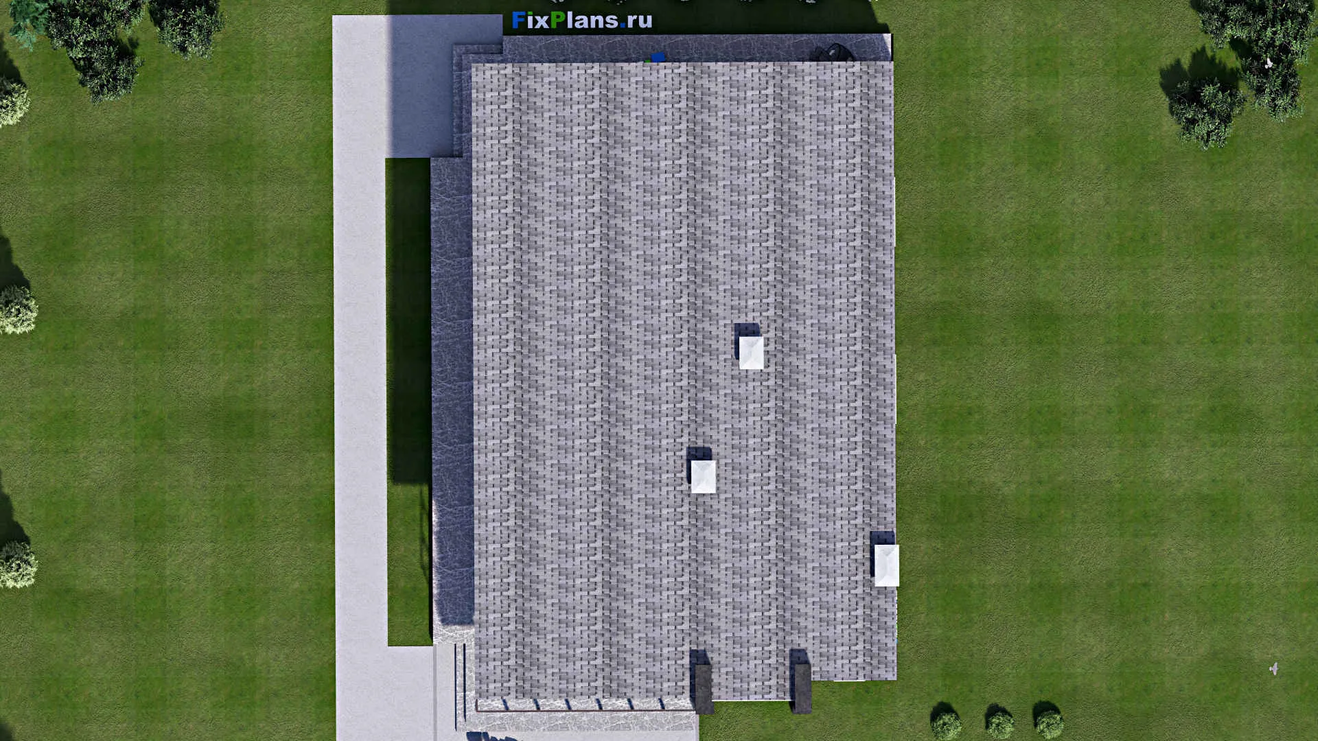 F-14822 - Проект двухэтажного дома 13 на 19, площадью 400 м² с террасой, балконом и 5 спальнями