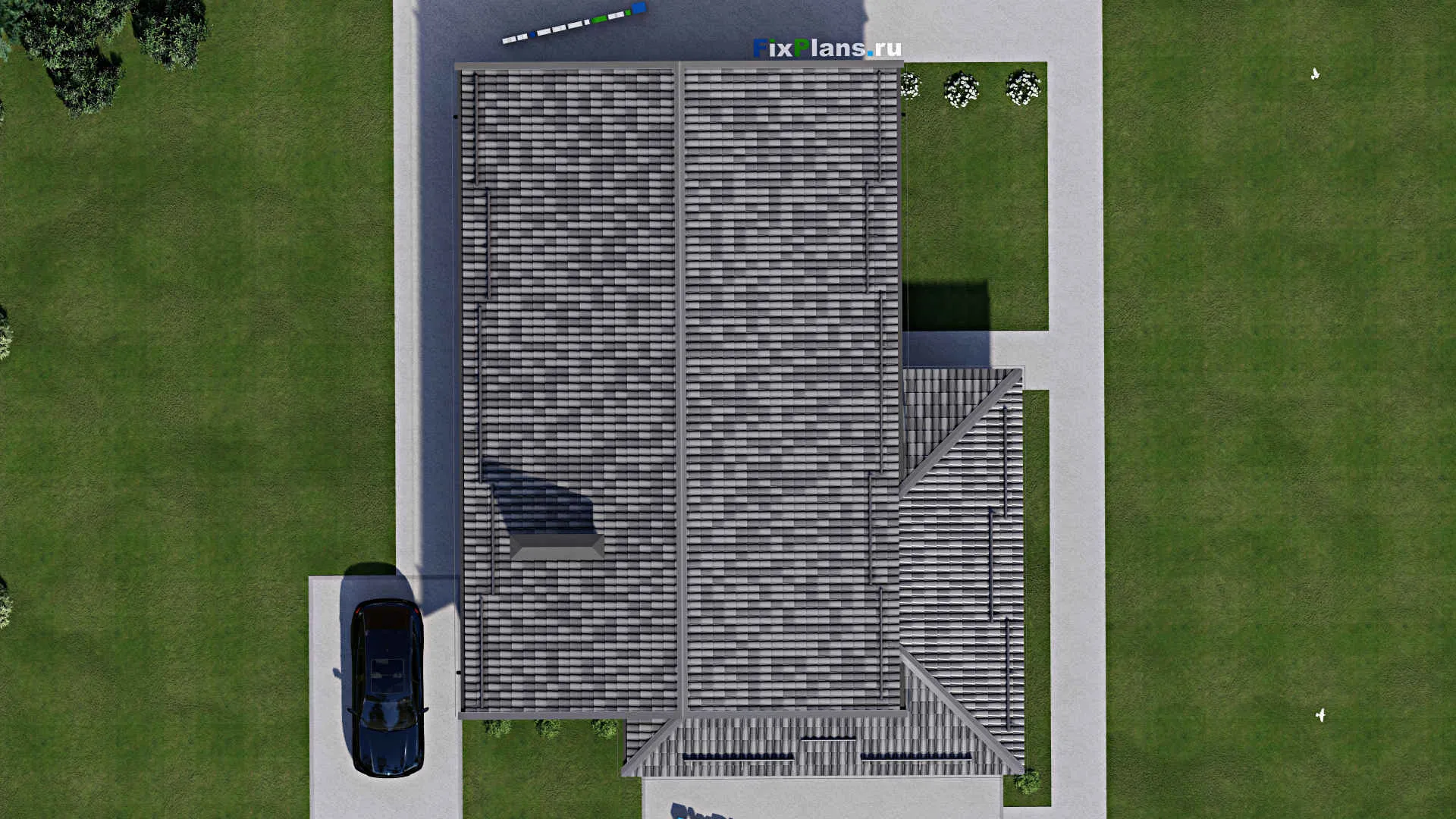 F-5102 - Проект одноэтажного дома 11 на 17, площадью 180 м² с террасой и 3 спальнями