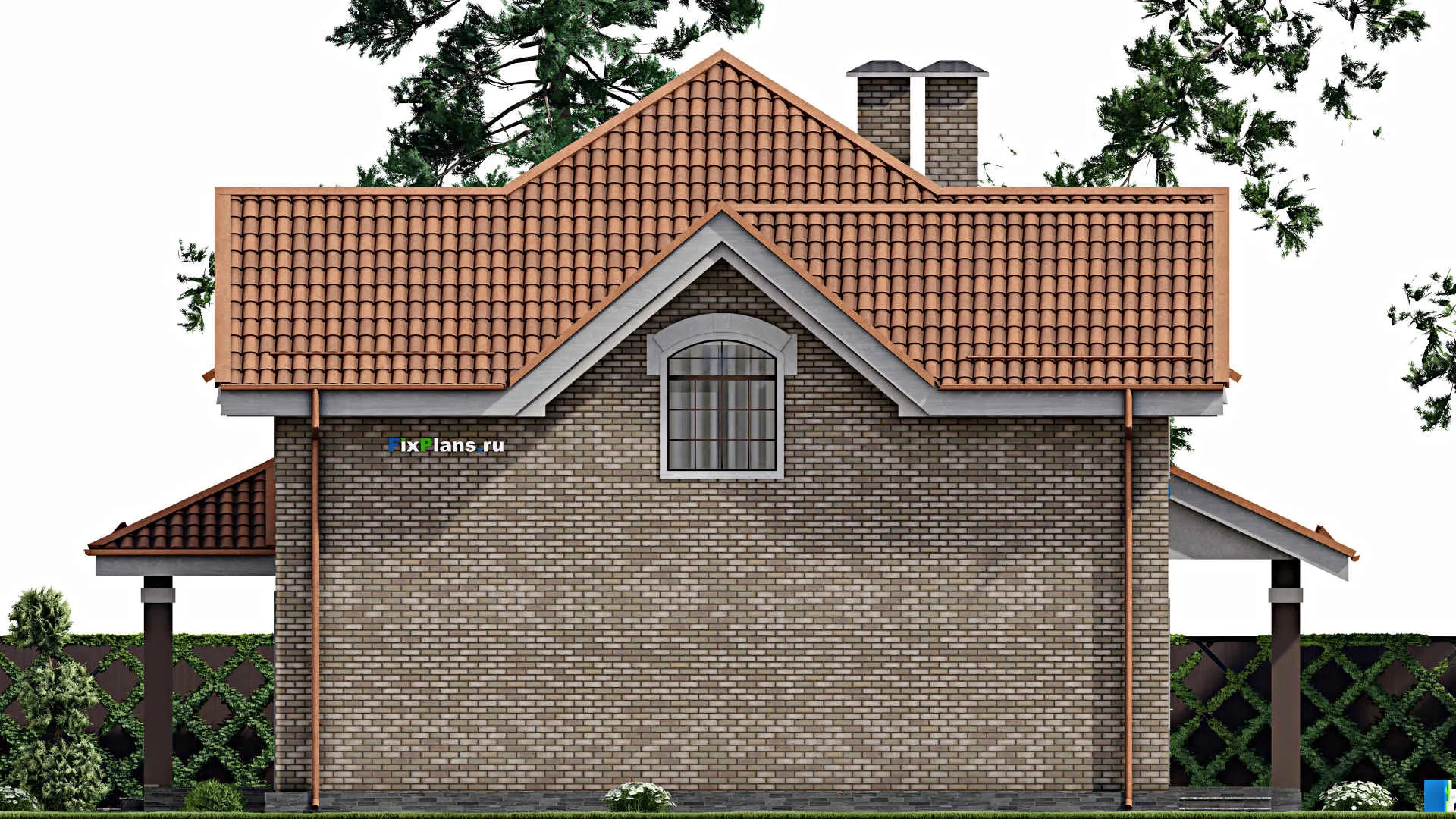 F-9323 - Проект дома с мансардой 9 на 16, площадью 170 м² с 2 спальнями